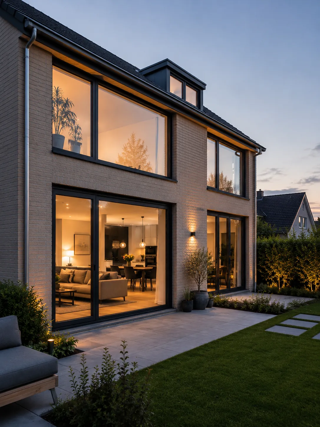 Moderne woning met grote HR++ glas ramen voor meer wooncomfort en energiebesparing